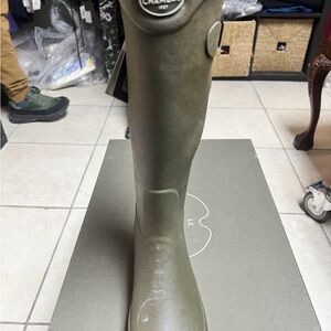 LE Chameau Country Lady Green Rain Boots Size 38 US7